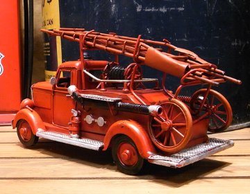 はしご車 消防車 ブリキ製自動車 ブリキのおもちゃ アメリカン雑貨画像