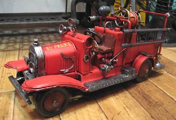  消防車B ブリキ製自動車 ブリキのおもちゃ アメリカン雑貨画像