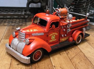  消防車C ブリキ製自動車 ブリキのおもちゃ アメリカン雑貨画像