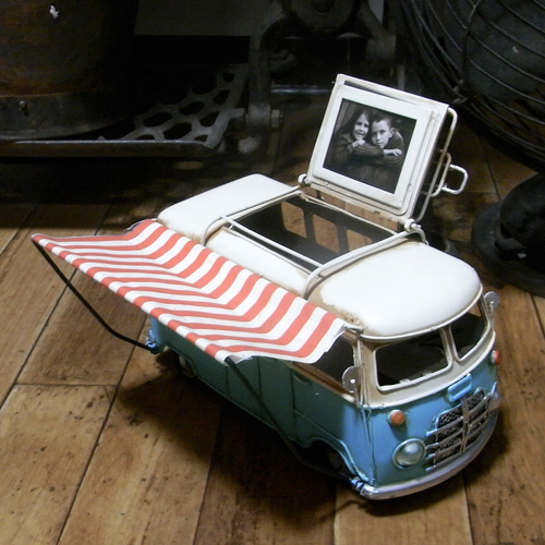 ワーゲンバス【サイドタープ付き】 ブリキ製自動車 ブリキのおもちゃ アメリカン雑貨画像