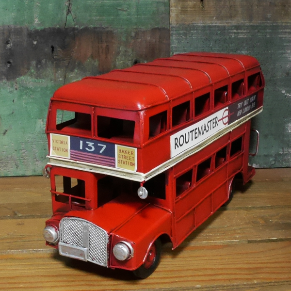 ロンドンバス ブリキ製自動車 ブリキのおもちゃ アメリカン雑貨画像
