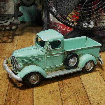 ピップアップトラック 【ライトブルー】  ブリキ製自動車 ブリキのおもちゃ アメリカン雑貨画像