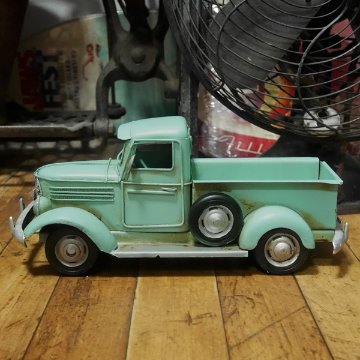ピップアップトラック 【ライトブルー】  ブリキ製自動車 ブリキのおもちゃ アメリカン雑貨画像