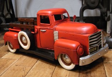 ピックアップトラック【レッド】 ブリキ製自動車 ブリキのおもちゃ アメリカン雑貨画像