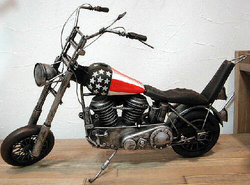 イージーライダーモデルバイク ブリキのおもちゃ ブリキ製オートバイ アメリカン雑貨画像