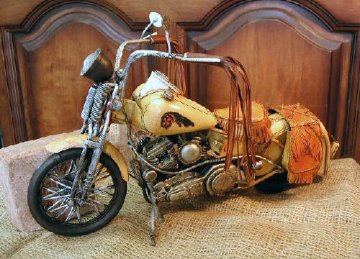 インディアン カスタムオートバイ ブリキのおもちゃ ブリキ製オートバイ アメリカン雑貨画像