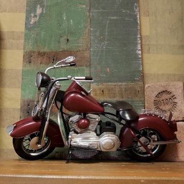 オールドバイク ブリキのおもちゃ ブリキ製オートバイ　ブリキインテリア アメリカン雑貨画像
