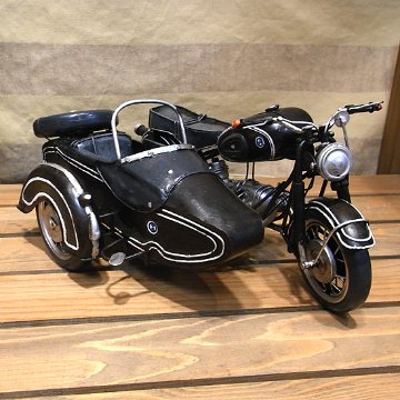 サイドカー【BMW】モデル ブリキのおもちゃ ブリキ製オートバイ アメリカン雑貨画像