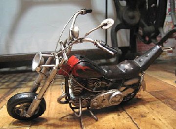 チョッパーモデルバイク ブリキのおもちゃ ブリキ製オートバイ アメリカン雑貨画像