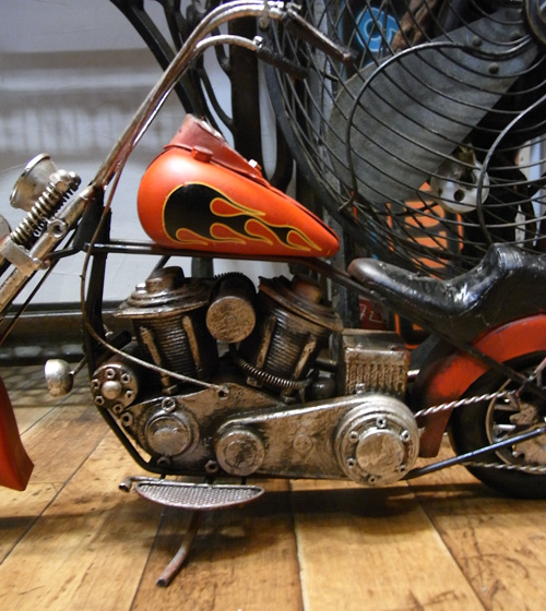 チョッパーバイク　ブリキのおもちゃ ブリキ製オートバイ アメリカン雑貨画像