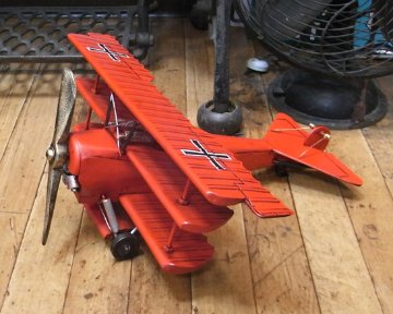 複葉機ドイツ 【フォッカーモデル】 ブリキのおもちゃ　ブリキ製飛行機　アメリカン雑貨画像