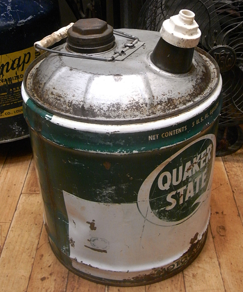 アンティーク QUAKER STATE オールドオイル缶 ガレージインテリア　レトロインテリア　アメリカン雑貨画像