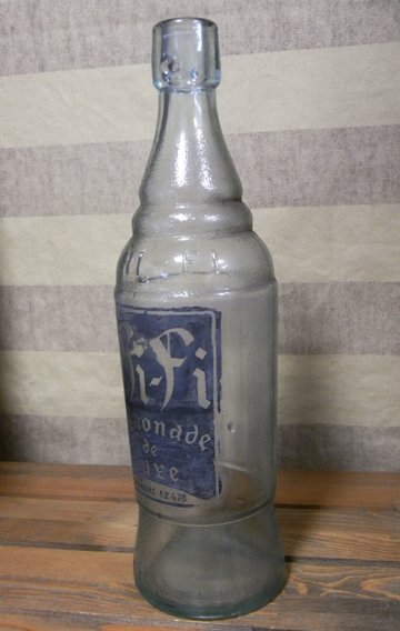 HI-FI アンティーク ドリンク瓶 ブラック インテリア小物　ユーズドジャンク　レトロ雑貨画像
