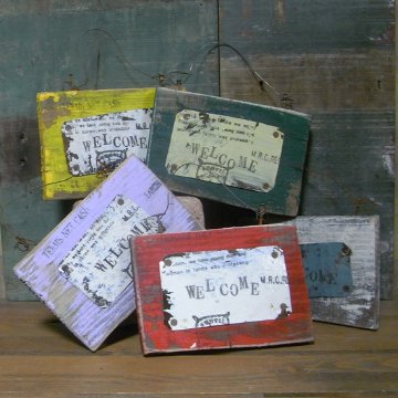 古材リメイク ウエルカムミニボード  木製看板　インテリア雑貨 画像