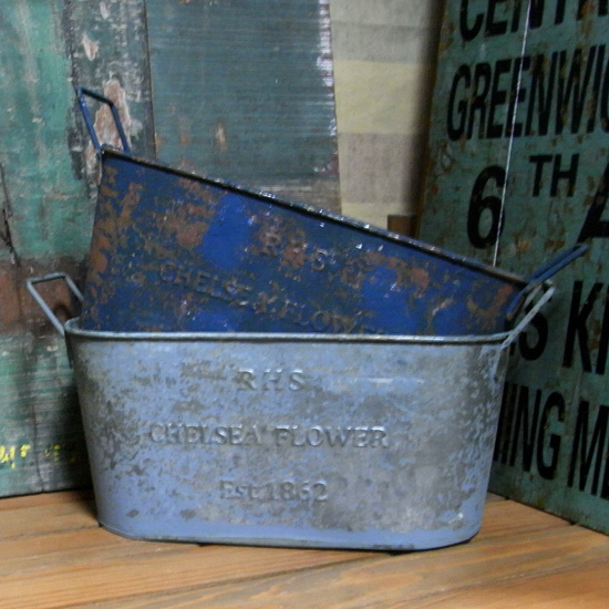 R.T. オーバルポットL ガーデニング グリーンポット　ブリキ雑貨　アメリカン雑貨　　の画像