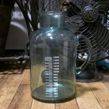 アンティーク グリーン ガラスボトル インテリア ガラス瓶　ガーデニング雑貨　カントリー雑貨　　画像