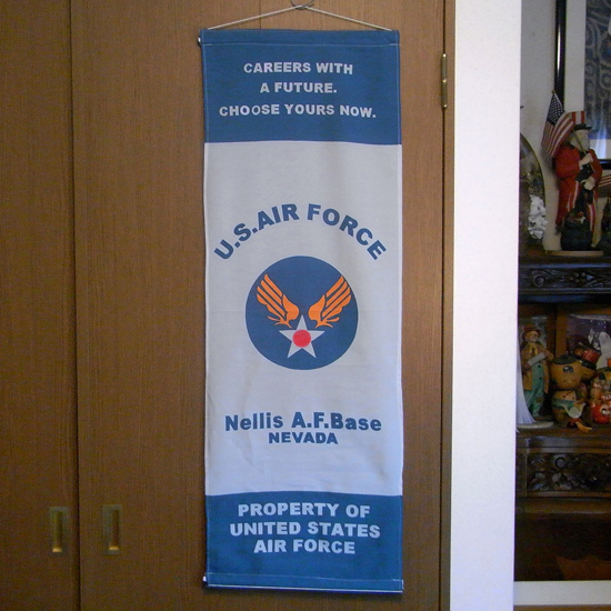 ミリタリー ナイロンフラッグ タペストリー U.S. AIR FORCE インテリア画像