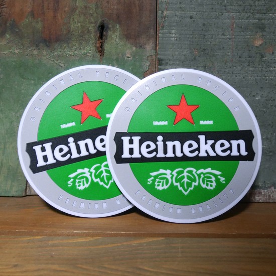 ハイネケン ラバーコースター 2枚セット Heineken　アメリカン雑貨画像