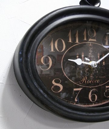  アンティーク掛け時計 STEEL RIM CLOCK HORIZONTAL　レトロ掛け時計　レトロ雑貨　画像