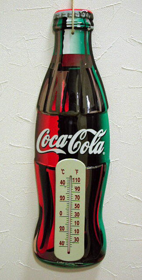 コカ・コーラ コークボトル型温度計 サーモメーター アメリカ雑貨画像