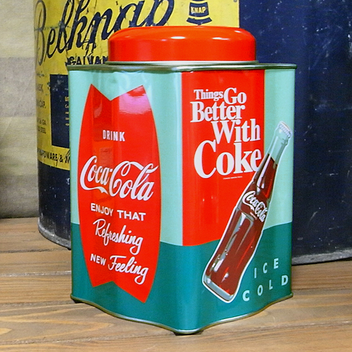コカコーラ キャニスター缶 小物入れ　アメリカン雑貨画像