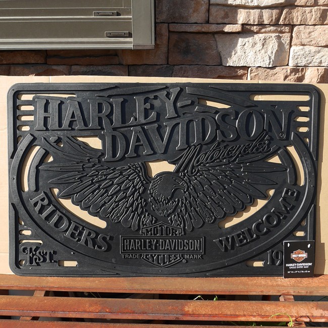 ハーレーダビッドソン ラバーマット RIDERS WELCOME  玄関マット HARLEY-DAVIDSON画像