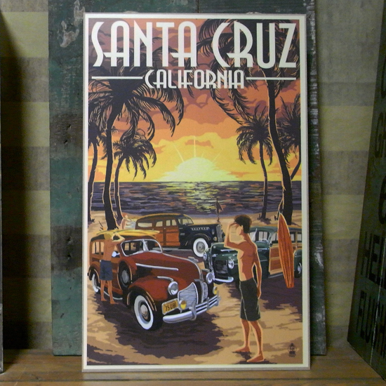 ウエストコーストウッドプラーク カリフォルニア Santa Cruz インテリア 木製看板画像