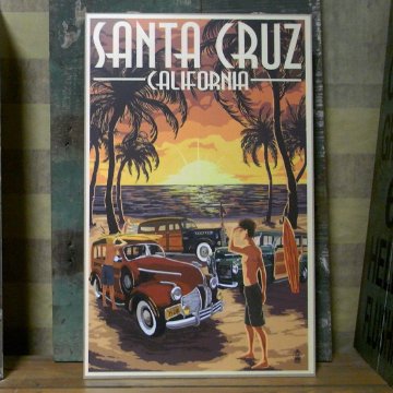 ウエストコーストウッドプラーク カリフォルニア Santa Cruz インテリア 木製看板画像