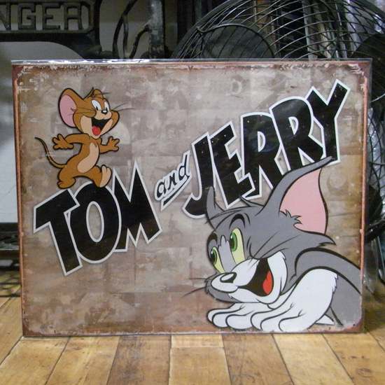 トムとジェリー ブリキ看板 カートゥーン インテリア　アメリカン雑貨画像