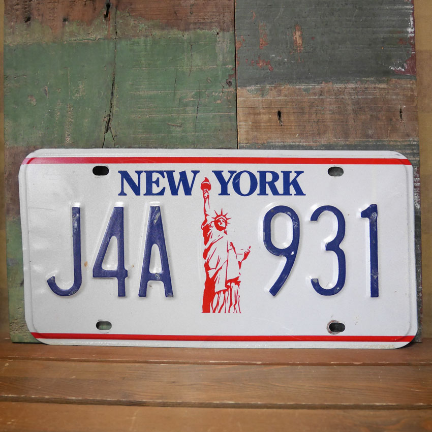  アメリカ ユーズドナンバープレート　ニューヨーク　NY ブリキ看板画像