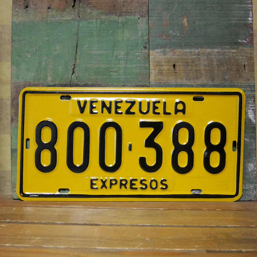 アメリカ　ユーズド　ナンバープレート　ベネゼエラ州 ブリキ看板　アメリカン雑貨画像