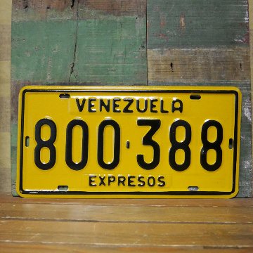 アメリカ　ユーズド　ナンバープレート　ベネゼエラ州 ブリキ看板　アメリカン雑貨画像