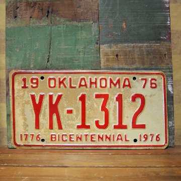 アメリカユーズドナンバープレート オクラホマ州 ブリキ看板　アメリカン雑貨画像