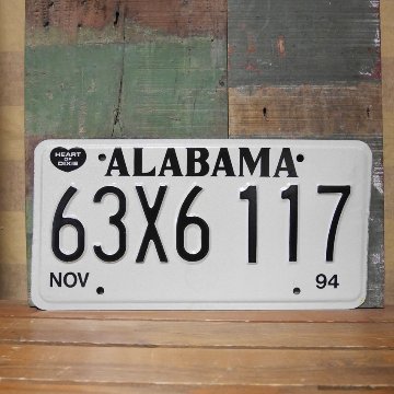 アメリカ ユーズドナンバープレート  アラバマ州 ブリキ看板　アメリカン雑貨画像