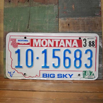 アメリカユーズドナンバープレート モンタナ州 ブリキ看板 アメリカン雑貨の画像