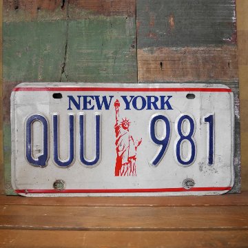 NYアメリカユーズドナンバープレート ニューヨーク　ブリキ看板　アメリカン雑貨画像