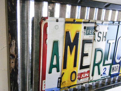 アメリカ トタン ナンバープレートフレーム AMERICA ブリキ看板　アメリカン雑貨画像