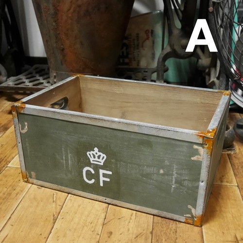 デンマーク軍タイプ ストレージ ウッドボックス 収納木箱 ミリタリー画像