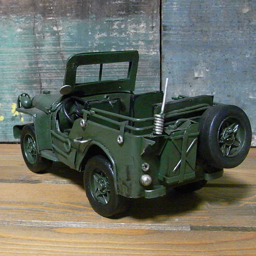 ブリキのおもちゃ ミニアーミージープ 自動車 ヴィンテージミニカー アメリカン雑貨画像