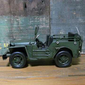 ブリキのおもちゃ ミニアーミージープ 自動車 ヴィンテージミニカー アメリカン雑貨画像
