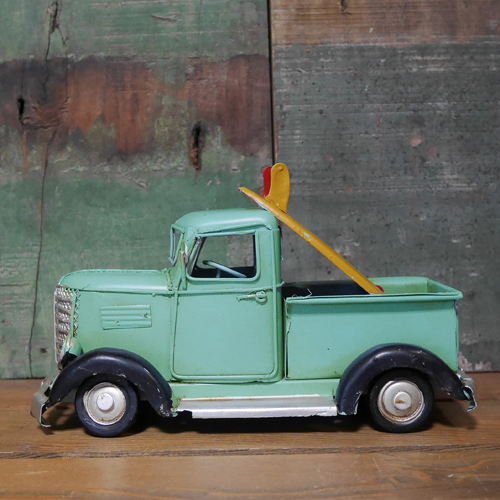 ブリキのおもちゃ サーフトラック 自動車 ヴィンテージミニカー　アメリカン雑貨画像