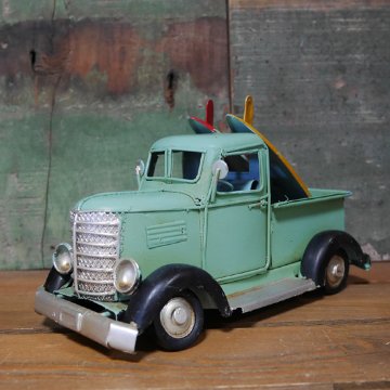 ブリキのおもちゃ サーフトラック 自動車 ヴィンテージミニカー　アメリカン雑貨画像