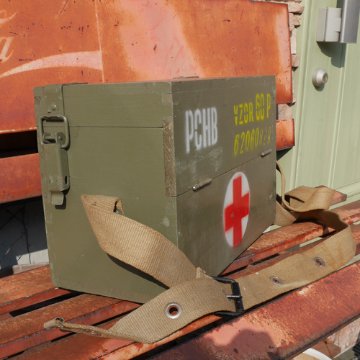チェコ軍 ミリタリーメディカルウッドボックス 木箱 収納ファーストエイド 救急箱画像