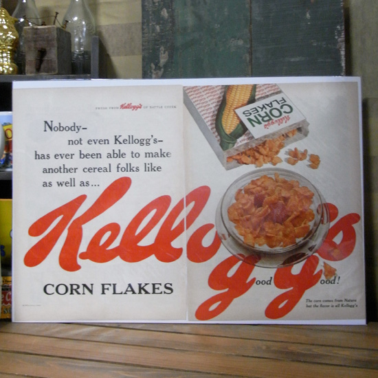 Life誌アンティークポスターＬサイズ　ケロッグレトロポスター　アドバタイジング広告の画像
