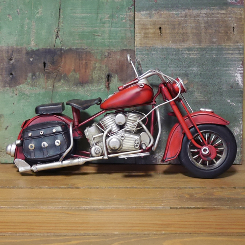 ブリキのおもちゃ　ブリキ製オートバイ　ガレージインテリア　アメリカン雑貨画像