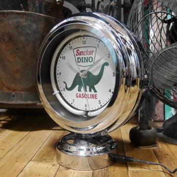 シンクレア ガスランプ ネオンクロック 置時計 　アメリカン雑貨画像
