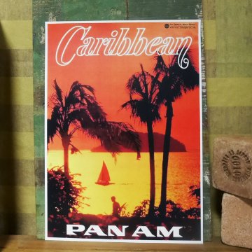 PANAM POSTER パンナム レトロポスター A3サイズ ハワイアンインテリア画像