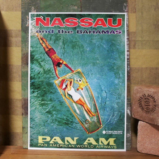 PANAM POSTER パンナム レトロポスター A3サイズ ハワイアンインテリア画像