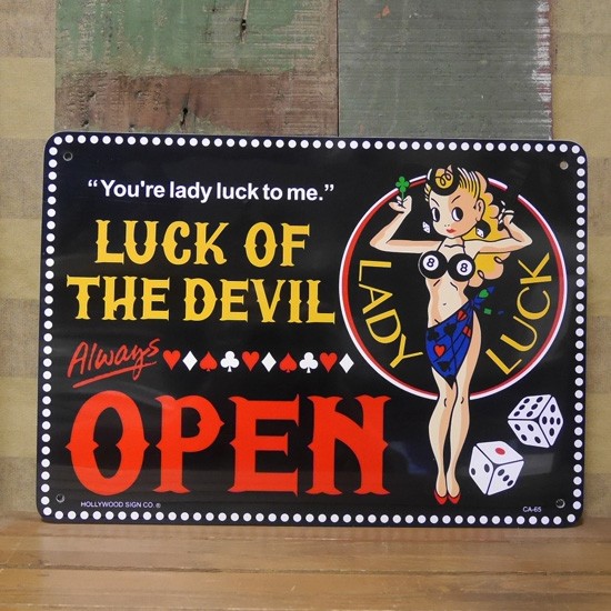 レディラック プラスチック サインプレート OPEN アメリカン雑貨の画像