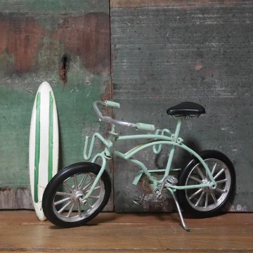 ノスタルジックデコ ビーチクルーザー　サーフボード自転車　アイアン製自転車　アメリカン雑貨画像